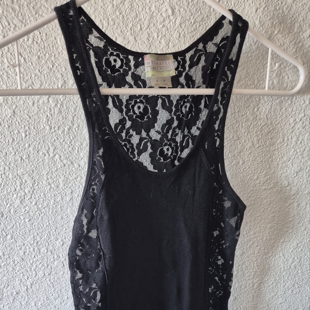 Intimately Black Lace Tank Top